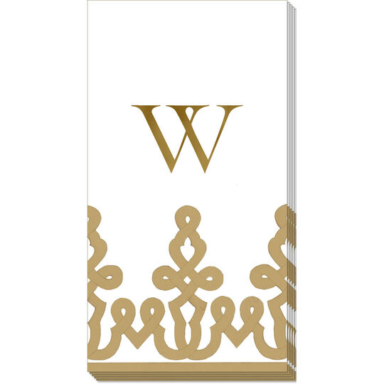 Gold Motif Tassel Paper Linen Like Caspari Guest Towels